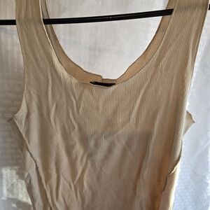 Final Touch Beige Ribbed Tank Top